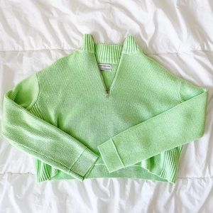 Urban Outfitters Neon Green Quarter Zip